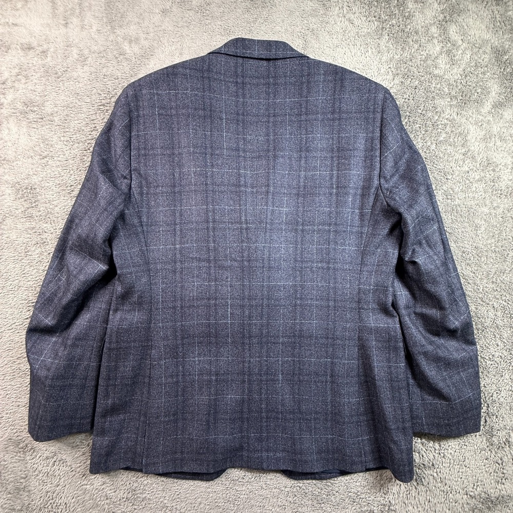 Atelier Munro EU54 US44 Navy Windowpane Blazer Loro Piana Silk Air Wool Blue - Picture 3 of 12